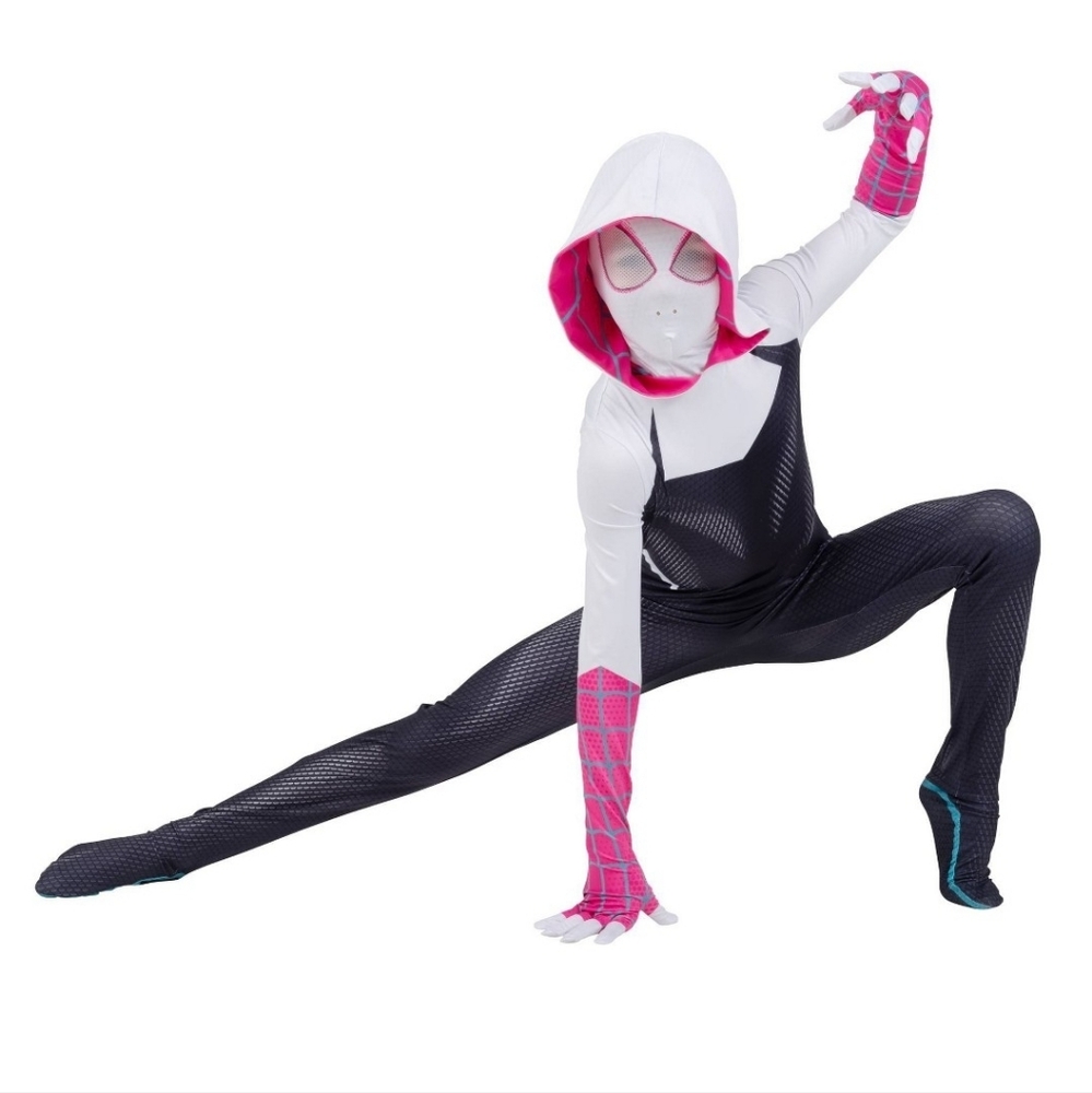 NIB Marvel Spiderman Spiderverse Spider-Gwen Costume Kids S 6/6X, Cosplay, Stacy - Picture 4 of 12